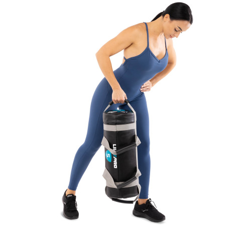 Мішок обтяжувач для функціонального тренінгу Power Bag LiveUp 5кг чорний-сірий