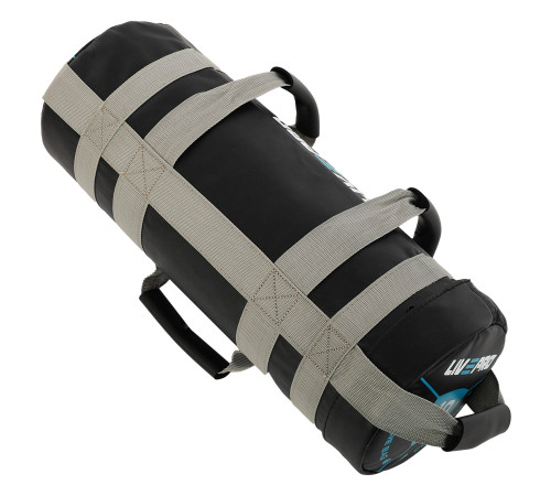 Мешок утяжелитель для функционального тренинга Power Bag LiveUp 10кг черный-серый