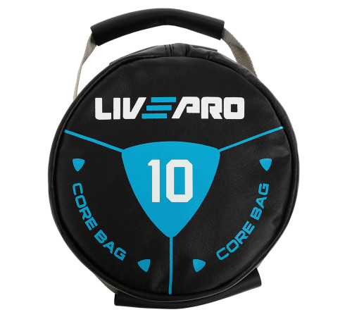 Мешок утяжелитель для функционального тренинга Power Bag LiveUp 10кг черный-серый