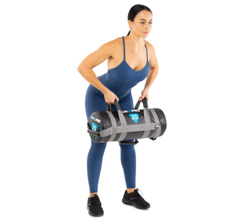 Мішок обтяжувач для функціонального тренінгу Power Bag LiveUp 20кг чорний-сірий