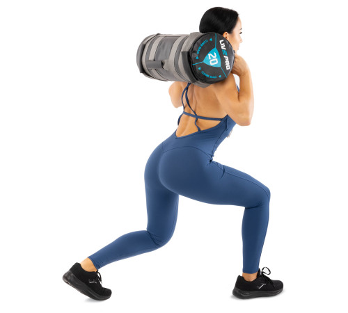 Мішок обтяжувач для функціонального тренінгу Power Bag LiveUp 20кг чорний-сірий