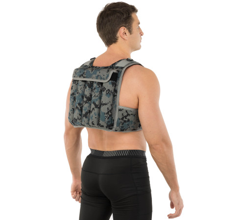 Жилет утяжелитель с регулируемым весом LiveUp WEIGTH VEST вес-1-20кг черный-серый