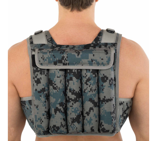 Жилет утяжелитель с регулируемым весом LiveUp WEIGTH VEST вес-1-20кг черный-серый