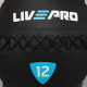 Мяч набивной медицинский для кроссфита WALL BALL LiveUp 12кг черный-серый