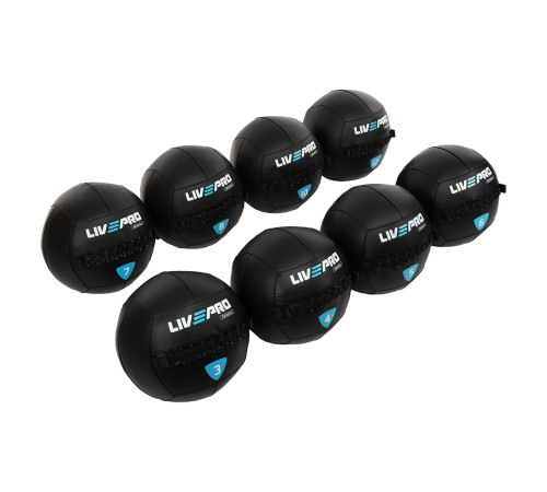 М'яч набивний медичний для кросфіту WALL BALL LiveUp 2кг чорний