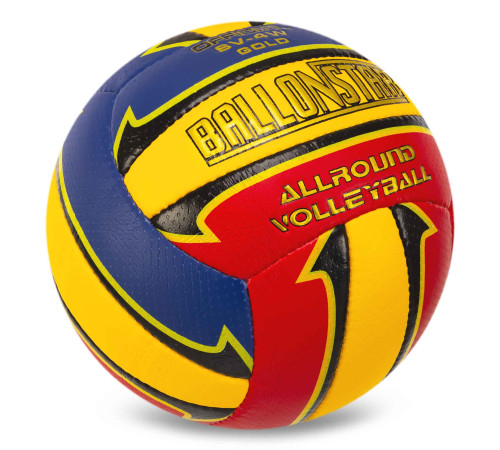 Мяч волейбольный BALLONSTAR №5 PU бордовый-синий-желтый