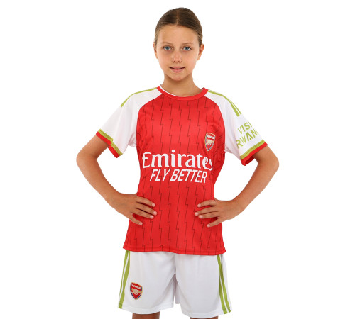 Форма футбольна дитяча із символікою футбольного клубу ARSENAL домашня 2024 SP-Sport XS-XL білий-червоний