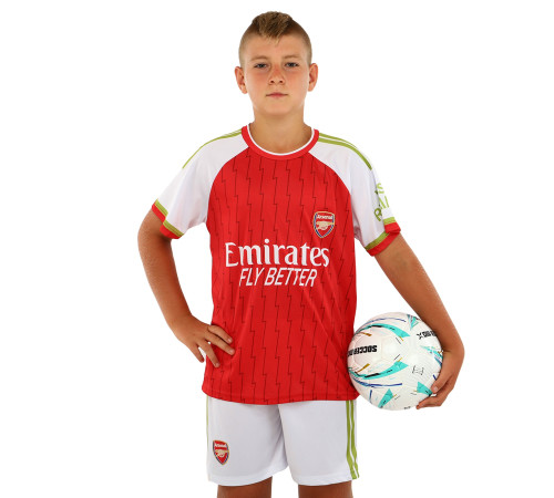 Форма футбольна дитяча із символікою футбольного клубу ARSENAL домашня 2024 SP-Sport XS-XL білий-червоний