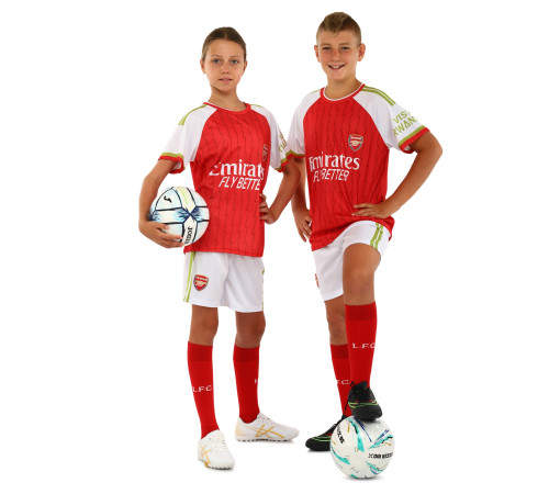 Форма футбольна дитяча із символікою футбольного клубу ARSENAL домашня 2024 SP-Sport XS-XL білий-червоний