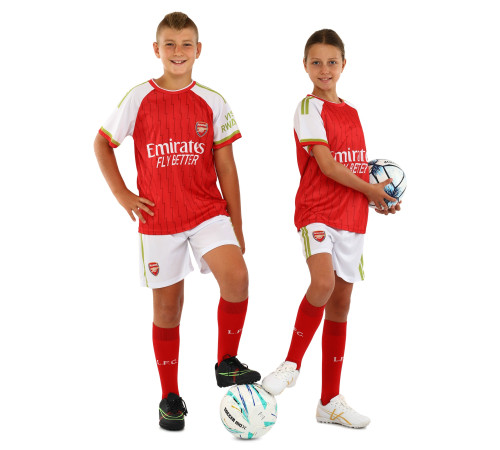 Форма футбольна дитяча із символікою футбольного клубу ARSENAL домашня 2024 SP-Sport XS-XL білий-червоний
