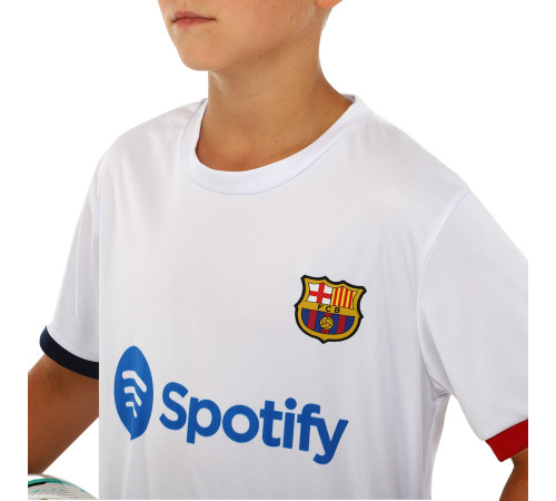 Форма футбольная детская с символикой футбольного клуба BARCELONA гостевая 2024 SP-Sport XS-XL белый-синий
