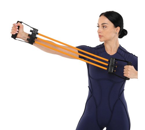 Еспандер трубчастий з ручками SP-Sport Resistance Band навантаження-18кг довжина-75см жовтий
