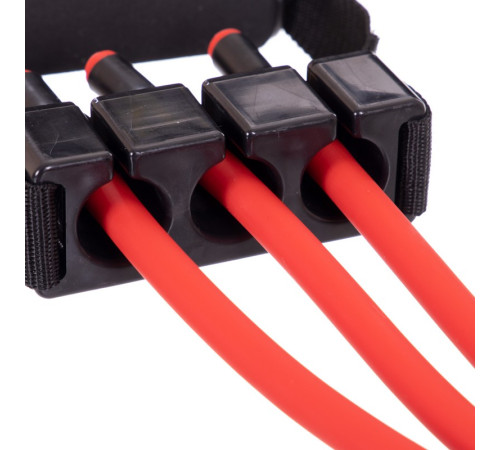 Еспандер трубчастий з ручками для фітнесу SP-Sport Resistance Band 75см навантаження 13,5кг 30LB червоний