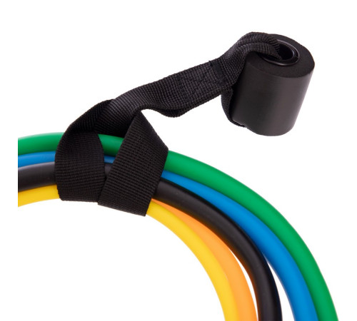 Еспандер багатофункціональний для фітнесу 5 джгутів Resistance Band Zelart в чехле різнокольоровий