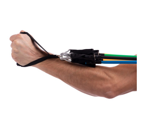 Еспандер багатофункціональний для фітнесу 5 джгутів Resistance Band Zelart в чехле різнокольоровий