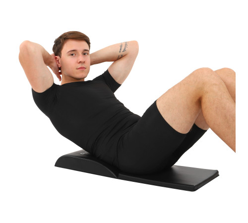 Мат для преса подушка під поперек подвійний Абмат AB MAT D1FITNESS чорний