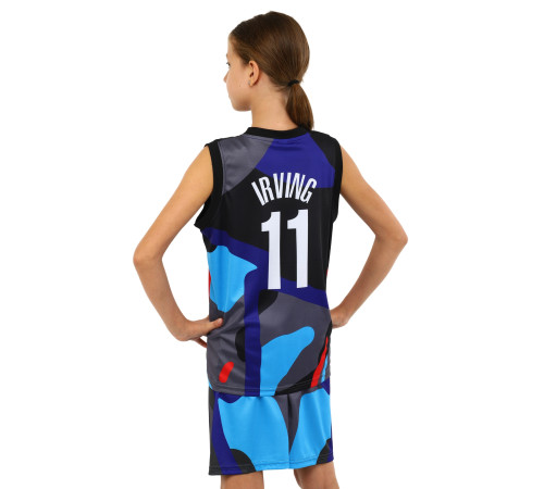 Форма баскетбольная детская NBA клуб Nets 11 S-2XL серый-черный-голубой