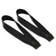 Лямки для тяги восьмерки Figure 8 для штанги и тяжелых тренировок POWER STRAP LiveUp 2шт черный-золотой
