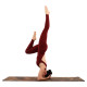 Килимок для йоги Пробковий двошаровий каучуковий Yoga mat BLOOM 183x61мx0.3cм темно-синій