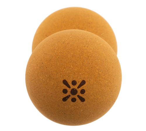 Мяч массажный пробковый двойной для МФР и самомассажа Duoball BLOOM ø7,7см cветло-коричневый