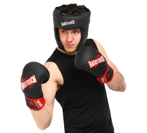Рукавиці боксерські на липучці PU HARD TOUCH 10-14 унцій кольори в асортименті