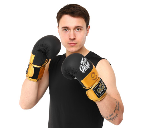 Рукавиці боксерські на липучці PU HARD TOUCH 10-14 унцій кольори в асортименті