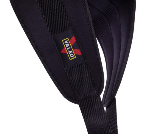 Пояс атлетичний для обтяження текстильний з ланцюгом та карабіном VALEO Dipping Belt спинка-17см чорний