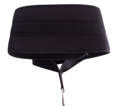 Пояс атлетичний для обтяження текстильний з ланцюгом та карабіном VALEO Dipping Belt спинка-17см чорний