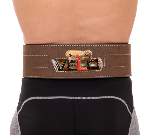 Пояс для пауерліфтингу з шкіряним карабіном VELO ширина-10см розмір-S-XXL коричневий