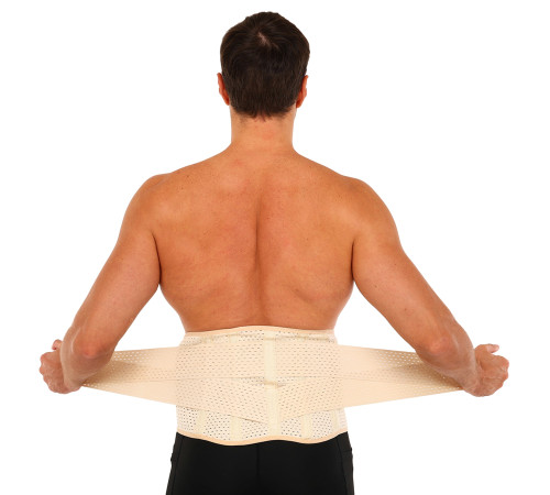 Пояс корсет для поддержки поясницы SP-Sport BACK SUPPORT телесный