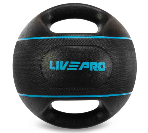 Медбол мяч медицинский двуручный с хватами LiveUp Medicine Ball 4кг черный