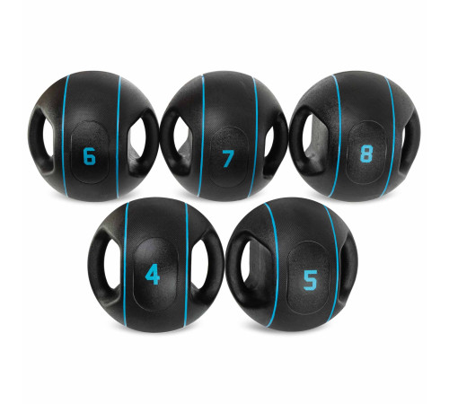Медбол мяч медицинский двуручный с хватами LiveUp Medicine Ball 5кг черный