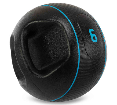Медбол м'яч медичний дворучний з хватами LiveUp Medicine Ball 6кг чорний