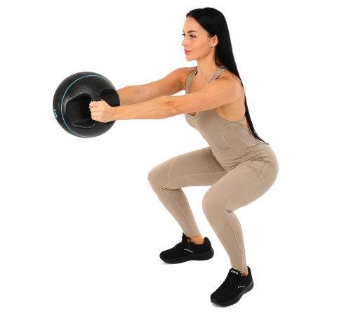 Медбол м'яч медичний дворучний з хватами LiveUp Medicine Ball 6кг чорний