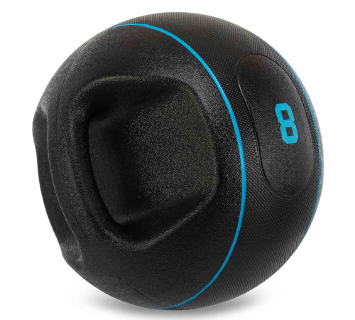 Медбол м'яч медичний дворучний з хватами LiveUp Medicine Ball 8кг чорний