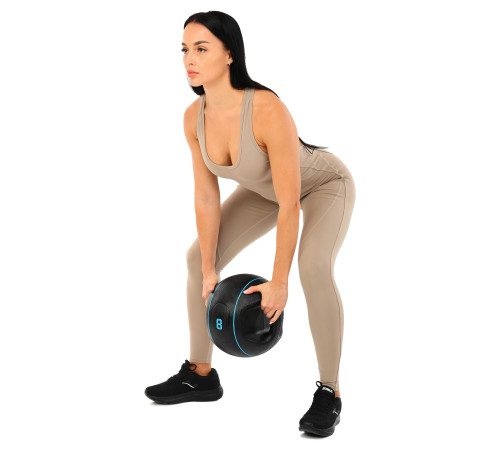 Медбол м'яч медичний дворучний з хватами LiveUp Medicine Ball 8кг чорний