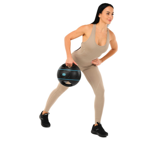 Медбол м'яч медичний дворучний з хватами LiveUp Medicine Ball 8кг чорний