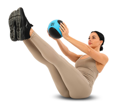 М'яч медичний медбол Medicine Ball LiveUp 1 кг чорний-синій