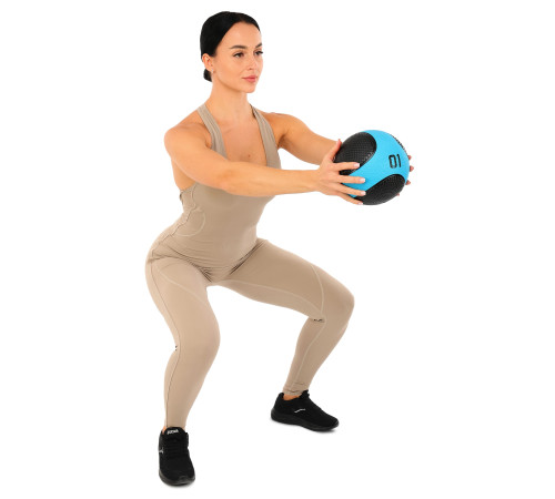 М'яч медичний медбол Medicine Ball LiveUp 1 кг чорний-синій