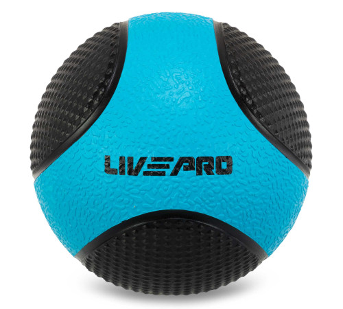 М'яч медичний медбол Medicine Ball LiveUp 2 кг чорний-синій
