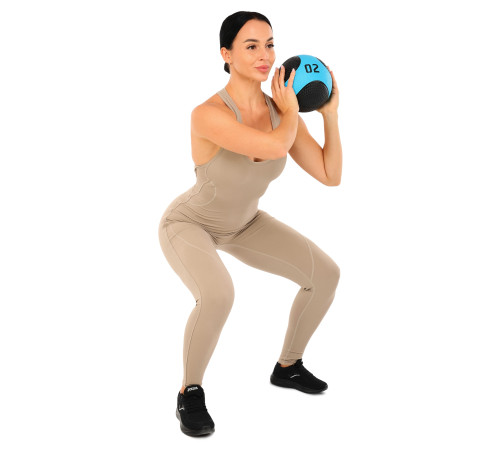 М'яч медичний медбол Medicine Ball LiveUp 2 кг чорний-синій