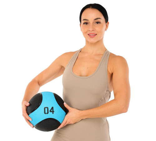 Мяч медицинский медбол Medicine Ball LiveUp 4кг черный-синий