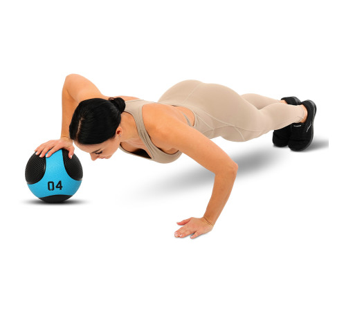 Мяч медицинский медбол Medicine Ball LiveUp 4кг черный-синий