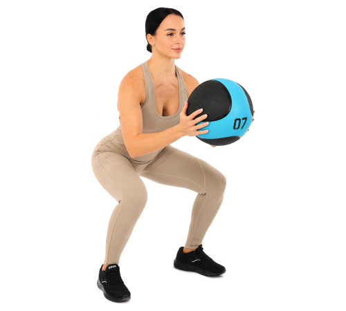 Мяч медицинский медбол Medicine Ball LiveUp 7кг черный-синий