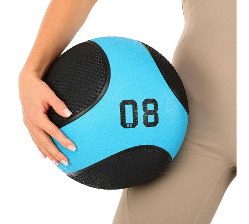 М'яч медичний медбол Medicine Ball LiveUp 8кг чорний-синій