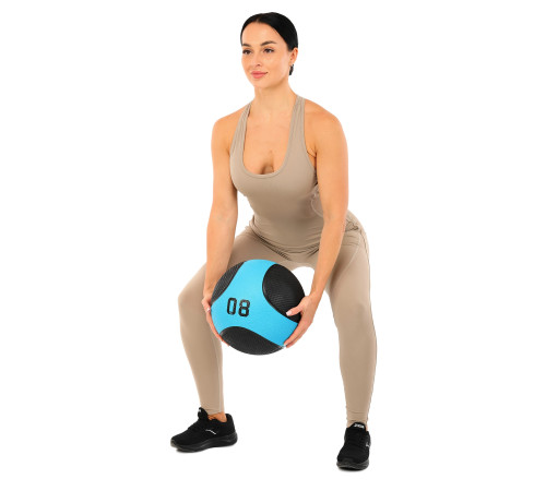 М'яч медичний медбол Medicine Ball LiveUp 8кг чорний-синій
