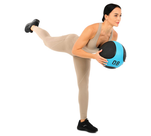М'яч медичний медбол Medicine Ball LiveUp 8кг чорний-синій