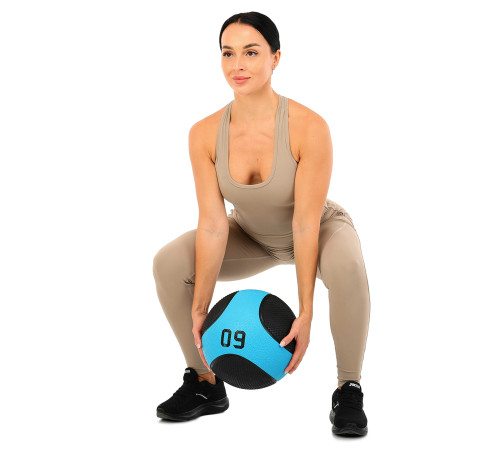 Мяч медицинский медбол Medicine Ball LiveUp 9кг черный-синий