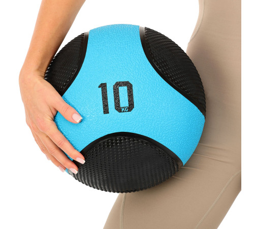 М'яч медичний медбол Medicine Ball LiveUp 10кг чорний-синій