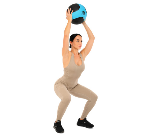 М'яч медичний медбол Medicine Ball LiveUp 10кг чорний-синій